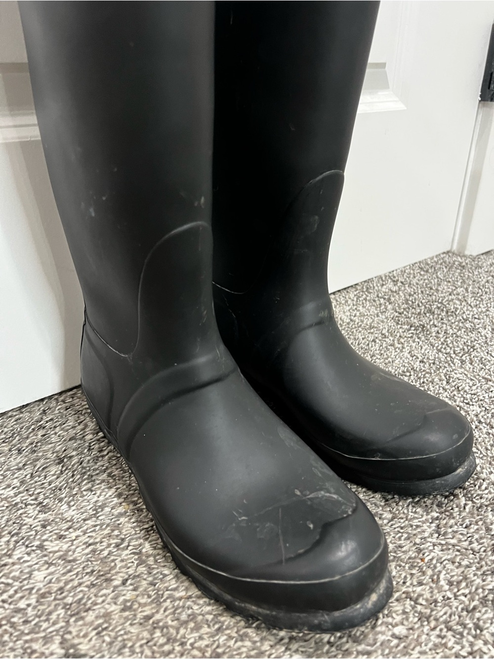Hunter Womens Black Matte Rubber Rain BOOTS Original Tall Size 9 - Picture 5 of 9